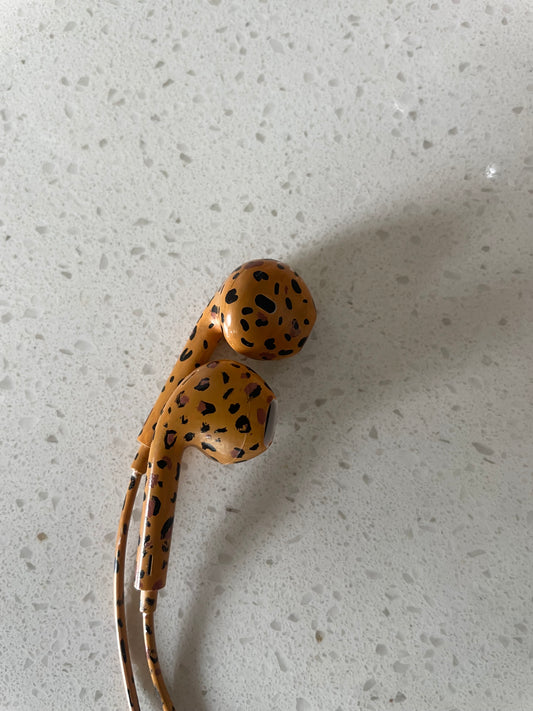 cheetah print earbuds
